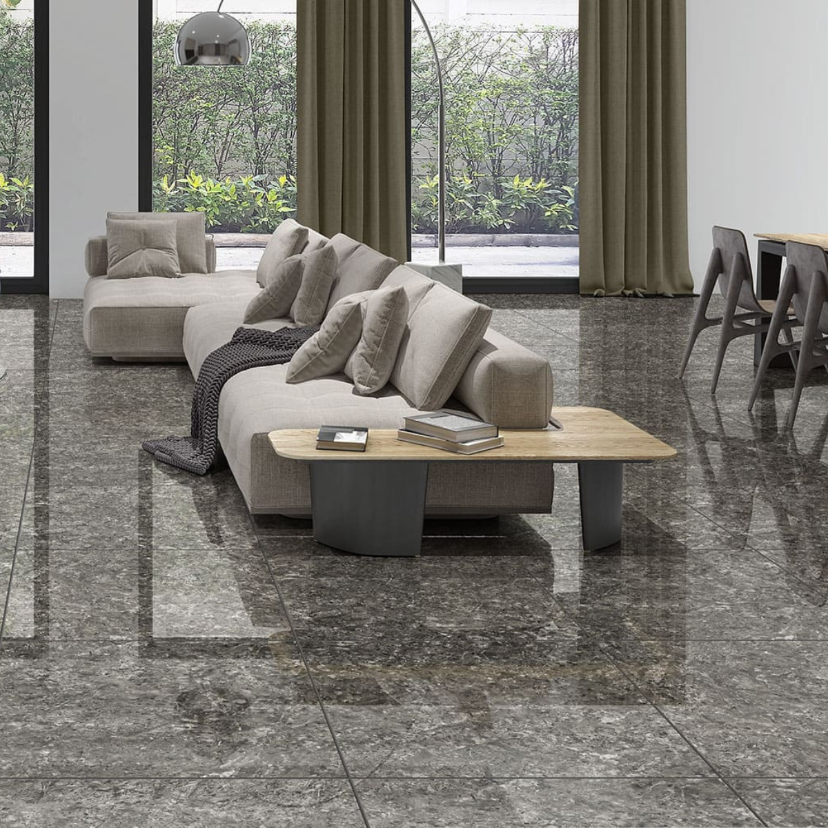 PISO JAGUAR BLACK RT POLIDO FORMIGRES 66x66 - Imagem 2