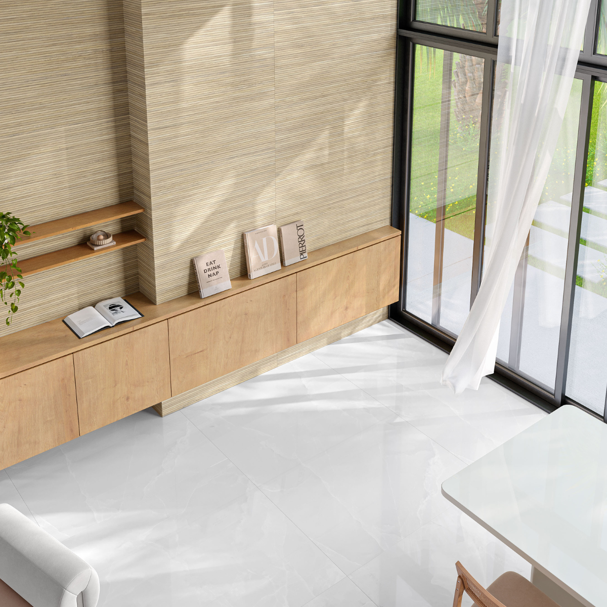 PORCELANATO MASTER BIANCO ONICE LUX CASTELLI 121X121 - Imagem 2