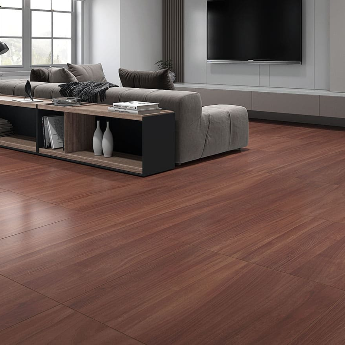 PISO ROBLE DARK RT POLIDO FORMIGRES 66x66 - Imagem 2